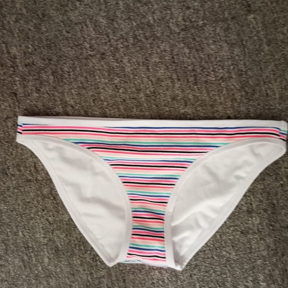 Hula honey multicolor striped bikini bottom size medium